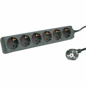 Roline PowerBar Steckdosenleiste - CEE 7/7 - 6 x Typ F (CEE 7/3) - 3 m Kabel - 250 V AC Voltage - 3,60 kW - Desktop - Schwarz
