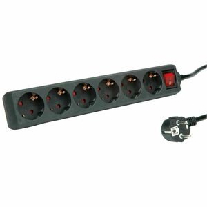 Roline PowerBar Steckdosenleiste - 6 x Typ F (CEE 7/3) - 1,50 m Kabel - 250 V AC Voltage - 3,60 kW - Desktop - Schwarz