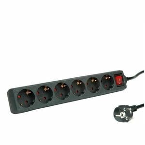 Roline PowerBar Steckdosenleiste - Schuko CEE 7/6 - 6 x Typ F (CEE 7/3) - 3 m Kabel - 250 V AC Voltage - 3,60 kW - Desktop