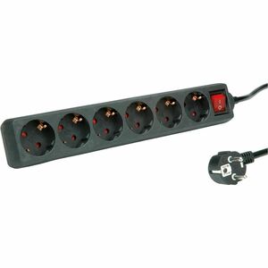 Roline PowerBar Steckdosenleiste - 6 x Typ F (CEE 7/3) - 10 m Kabel - 250 V AC Voltage - 3,60 kW - Desktop - Schwarz