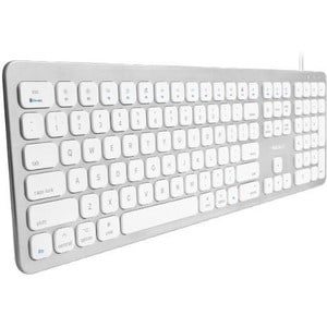 Macally Ultra Slim USB Wired Keyboard with 2 USB Ports For Mac - Cable Connectivity - USB Interface - 110 Key(s) - Compute