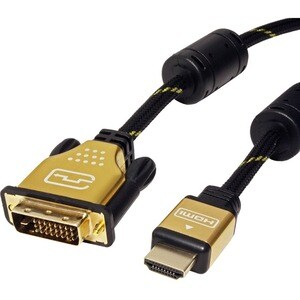 Roline 3 m DVI-D/HDMI Videokabel - 1 - Cable for Notebook, TV, Monitor, Projektor, Videogerät, Grafikkarte, Ultrabook, PC,