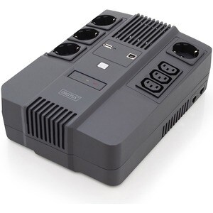 Digitus Line-interactive UPS - 800 VA/480 W - Tower/Wall Mountable - AVR - 8 Hour Recharge - 230 V AC Input - 3 x IEC 6032