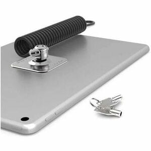 Compulocks Universal Tablet Lock with Keyed Coiled Cable Lock Black - Protect your valuables with universal lock that secu