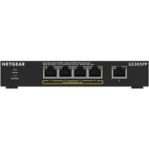 Netgear 300 GS305PP Ethernet Switch - 5 Ports - 2 Layer Supported - Twisted Pair - Desktop, Wall Mountable - 3 Year Limite