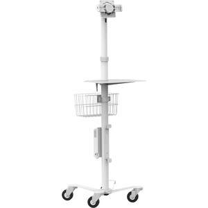 Compulocks Universal Tablet Cling Medical Rolling Kiosk White - Compatible With Tablets 7" - 13" , Rotates Between Orienta
