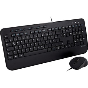 V7 CKU300DE Tastatur & Maus - QWERTZ - Deutsch - Tastatur, Kabel USB, Schwarz - Maus, Optische, Kabel, USB, 1600 dpi Beweg