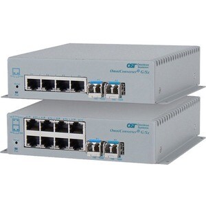Omnitron Systems OmniConverter Unmanaged Gigabit, MM SC, RJ-45, Ethernet Fiber Switch - 4 x 10/100/1000BASE-T, 1 x 1000BAS