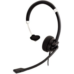 V7 Deluxe HA401 Kabel Kopfbügel, Auf den Ohren Mono Headset - Schwarz, Silber - Microsoft-Teams-Zertifizierung - Monaural 