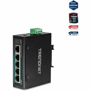 TRENDnet TI-PE50 5 Ports Ethernet Switch - Fast Ethernet - 10/100Base-T - New - TAA Compliant - 2 Layer Supported - Twiste