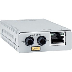 Allied Telesis MMC2000/ST Transceiver/Media Converter - 1 x Network (RJ-45) - 1 x ST Ports - Multi-mode - Gigabit Ethernet