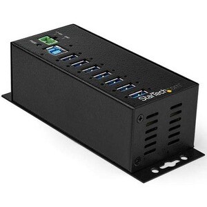 StarTech.com 7 Port USB Hub w/ Power Adapter, Metal Industrial USB 3.0 Data Hub, Din Rail, Wall & Desk Mountable USB 5Gbps