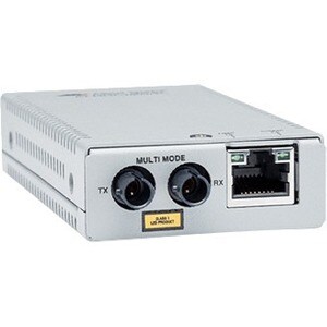 Allied Telesis MMC2000/ST Transceiver/Media Converter - TAA Compliant - 2 Port(s) - 1 x Network (RJ-45) - 1 x ST - Twisted