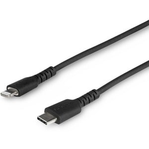 StarTech.com 3 foot/1m Durable Black USB-C to Lightning Cable, Rugged Heavy Duty Charging/Sync Cable for Apple iPhone/iPad