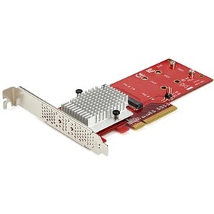 StarTech.com Dual M.2 PCIe SSD Adapter Card - x8 / x16 Dual NVMe or AHCI M.2 SSD to PCI Express 3.0 - M.2 NGFF PCIe (m-key