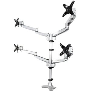 StarTech.com Desk Mount Quad Monitor Arm, 4 VESA Displays up to 30" (24.8lb/11.3kg), Premium Ergonomic Articulating Adjust