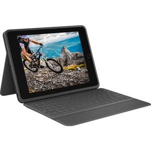 Logitech Rugged Folio Keyboard/Cover Case (Folio) for 25.9 cm (10.2") Apple iPad (7th Generation) Tablet - Graphite - Drop