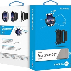 MOBILIS Carrying Case (Wristband) Smartphone - Black - Drop Resistant, Break Resistant, Anti-slip - Silicone Body - Armban