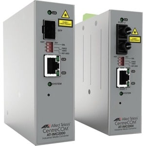 Allied Telesis IMC2000T/SC Transceiver/Media Converter - TAA Compliant - 2 Port(s) - 1 x Network (RJ-45) - 1 x SC - Twiste