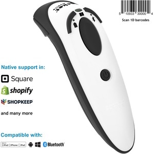 Socket Mobile DuraScan® D730, Laser Barcode Scanner, White - Wireless Connectivity - 15 ft (4572 mm) Scan Distance - 1D - 