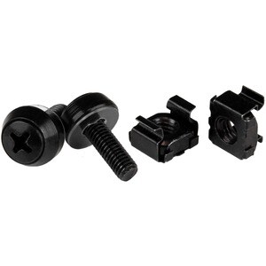 StarTech.com 50pc 10-32 Server Rack Cage Nuts and Screws w/Washers - Network/IT Rack Mount Hardware Kit - Clip/Captive Nut