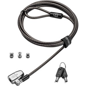 Kensington ClickSafe Kabelschloss Für Notebook - 1,80 m Kabel - Patentiertes T-Stangenschloss/Schlüsselschloss - Karbonsta