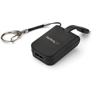 StarTech.com Compact USB C to HDMI Adapter - 4K 30Hz USB Type-C to HDMI Video Display Converter w/ Keychain Ring- Thunderb