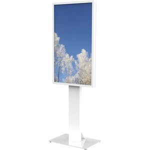HI-ND Display Stand - Up to 165.1 cm (65") Screen Support - Floor - Powder Coated - Polycarbonate, Glass, Metal - White