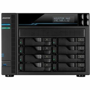 Asustor Lockerstor 8 AS6508T - 8 Bay NAS, 2.1GHz Quad-Core, 2 M.2 NVMe SSD Slot, 10GbE Port, 2.5GbE Port, 8GB RAM DDR4, En