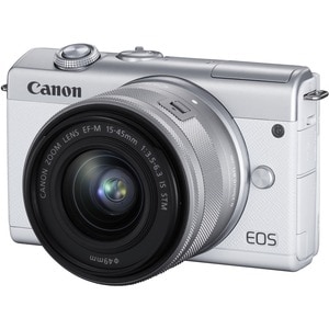 Canon EOS M200 24,1 Megapixel Spiegellose Kamera mit Objektiv - 15 mm - 45 mm Brennweite - Weiß - Autofokus - 7,6 cm (3 Zo