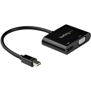 StarTech.com Mini DisplayPort to HDMI VGA Adapter - mDP 1.2 HBR2 to HDMI 2.0 4K 60Hz or VGA Video Monitor Converter - TB2 