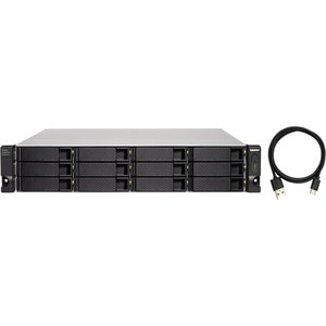 QNAP Laufwerksgehäuse - USB 3.1 (Gen 2) Typ C Host Interface - 2U Rackmount - 12 x HDD unterstützt - 12 x Gesamtschacht