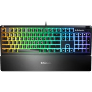 SteelSeries Apex 3 Water Resistant Gaming Keyboard - Cable Connectivity - USB Interface - Rewind, Skip, Pause, Volume Cont