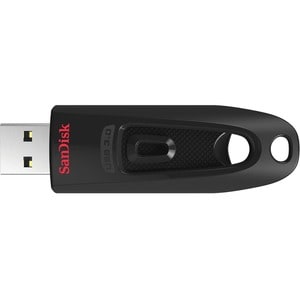 SanDisk Ultra 64 GB USB 3.0 Type A Flash Drive - Red - 128-bit AES - 100 MB/s Read Speed