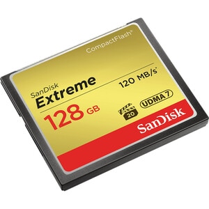 SanDisk Extreme 128 GB CompactFlash - 120 MB/s Read - 85 MB/s Write
