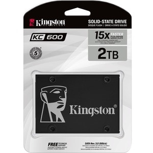 Kingston KC600 2 TB Solid State Drive - 2.5" Internal - SATA (SATA/600) - 3.5" Carrier - Notebook, Desktop PC Device Suppo