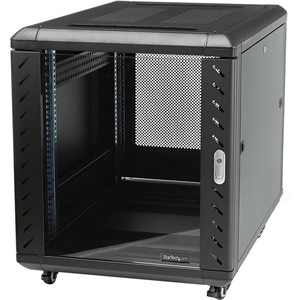 StarTech.com 4-Post 15U Server Rack Cabinet, 19" Data Rack Cabinet for Computer / IT Equipment, Home Network Rack, Half He