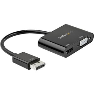 StarTech.com DisplayPort to HDMI VGA Adapter - DP 1.2 HBR2 to HDMI 2.0 4K 60Hz or VGA Monitor Converter - Digital Video Di