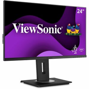ViewSonic VG2456 24 Inch 1080p Monitor with USB C 3.2, Docking Built-In Gigabit Ethernet and 40 Degree Tilt Ergonomics for
