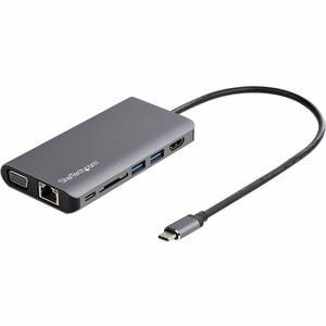 StarTech.com USB C Multiport Adapter - USB-C Mini Travel Dock w/ 4K HDMI or 1080p VGA - 100W PD Pass-Through, 3x USB, SD, 