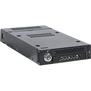 Icy Dock MB833M2K-B Drive Enclosure for 3.5" M.2, PCI Express NVMe - Mini-SAS HD Host Interface Internal - Black - Hot Swa
