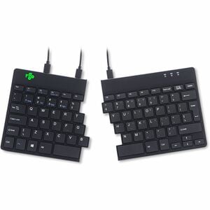 R-Go Split Break Keyboard - Cable Connectivity - USB Type C Interface - English (US) - QWERTY Layout - Black - Scissors Ke