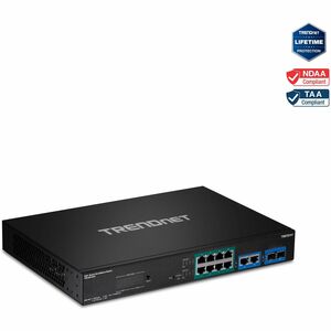 TRENDnet TPE-3012LS 12 Ports Manageable Ethernet Switch - Gigabit Ethernet - 10/100/1000Base-T, 1000Base-X - New - TAA Com
