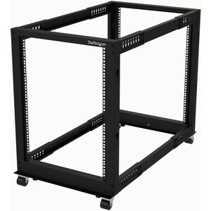 StarTech.com 15U Bodenstehend Offene Ausführung Rackrahmen für Server, KVM-Schalter, LAN-Schalter, Patchfeld, A/V-Geräte -