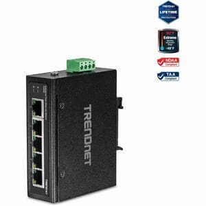 TRENDnet TI-E50 5 Ports Ethernet Switch - Fast Ethernet - 100Base-X - New - TAA Compliant - 2 Layer Supported - 1.68 W Pow