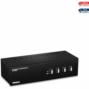 TRENDnet TK-440DP KVM Switchbox - TAA Compliant - 4 Computer(s) - 1 Local User(s) - 3840 x 2160 - 4 - 8 x USB - 10 x Displ