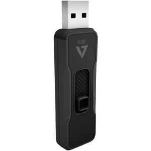 V7 VP28G 8 GB USB 2.0 Flash-Laufwerk - Schwarz - 10 MB/s Read Speed - 3 MB/s Write Speed