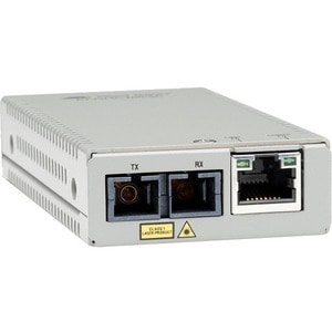 Allied Telesis MMC200/LC Transceiver/Media Converter - TAA Compliant - 2 Port(s) - 1 x Network (RJ-45) - Twisted Pair, Opt