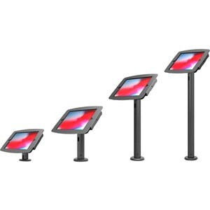 Compulocks iPad 10.2" Space Enclosure Tilting Stand 4" Black - High Grade Aluminum Enclosure, Quick Lock and Unlock Keyed 