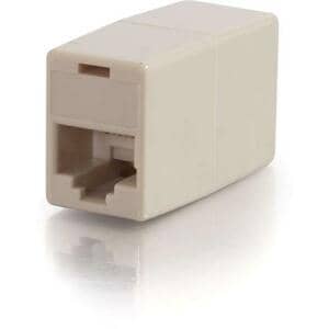 C2G RJ45 8-pin Modular Straight-Through Inline Coupler - 1 x RJ-45 Female - 1 x RJ-45 Female - Ivory